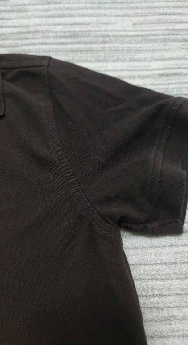 Düz kahverengi Kısa Kollu Polo Tişört - Görsel 3