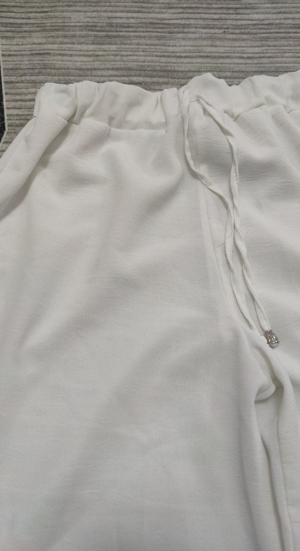 Kadın Beyaz ayrobin Rahat Pantolon - Görsel 2