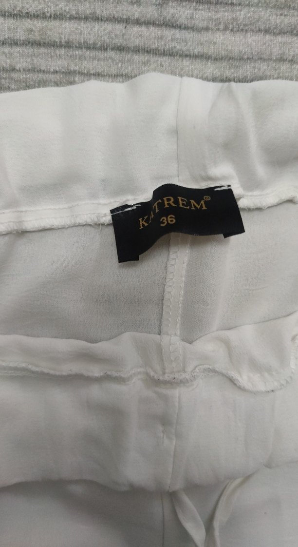 Kadın Beyaz ayrobin Rahat Pantolon - Görsel 3