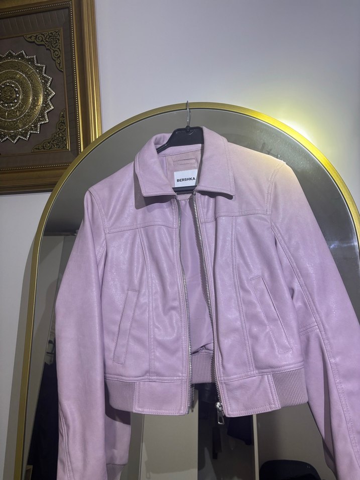 Kadın Pastel Denim Deri Ceket - Görsel 3