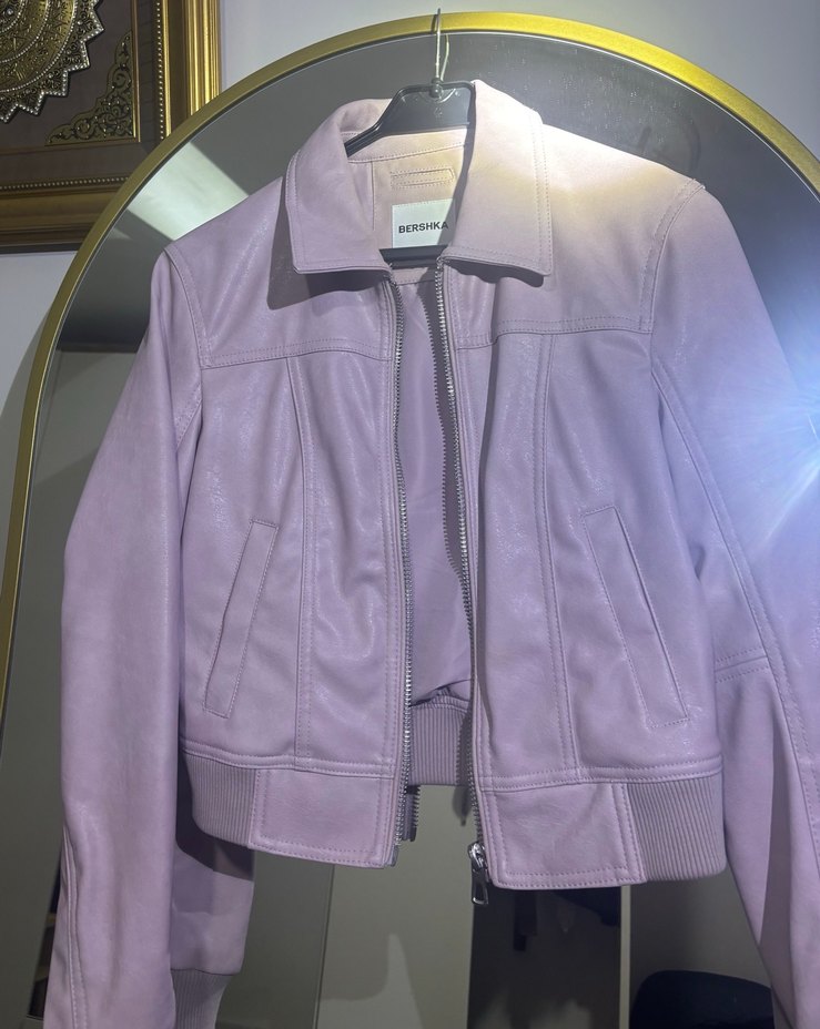 Kadın Pastel Denim Deri Ceket - Görsel 5