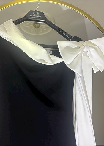 Siyah Drapeli Straplez Uzun Elbise - Görsel 4