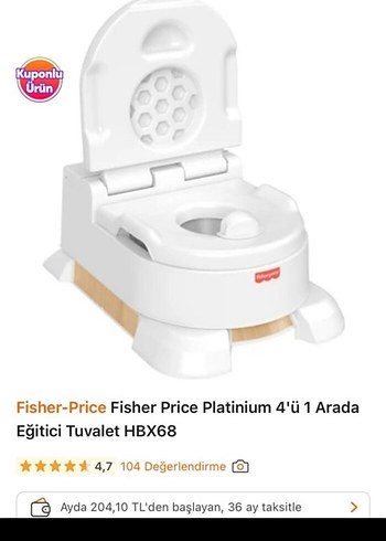 Fisher-Price 4'ü 1 Arada Eğitici Tuvalet HBX68