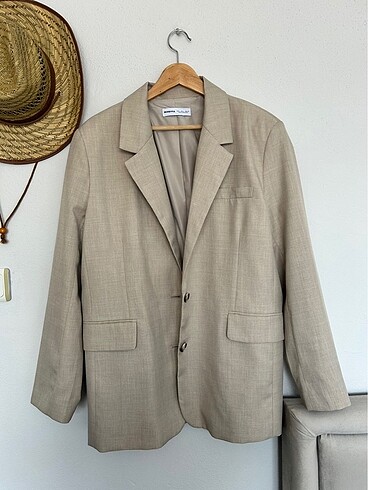 Bershka bej blazer ceket