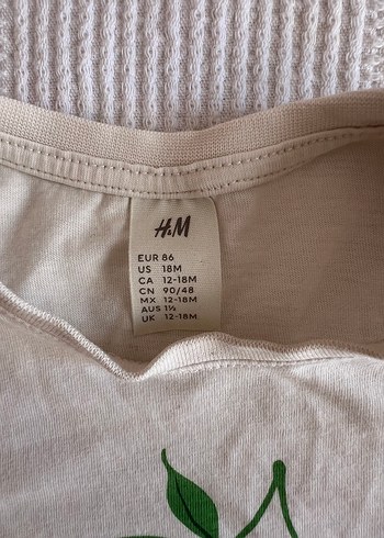H&M Sarı Baskılı Kız Tişörtü, Kısa Kollu