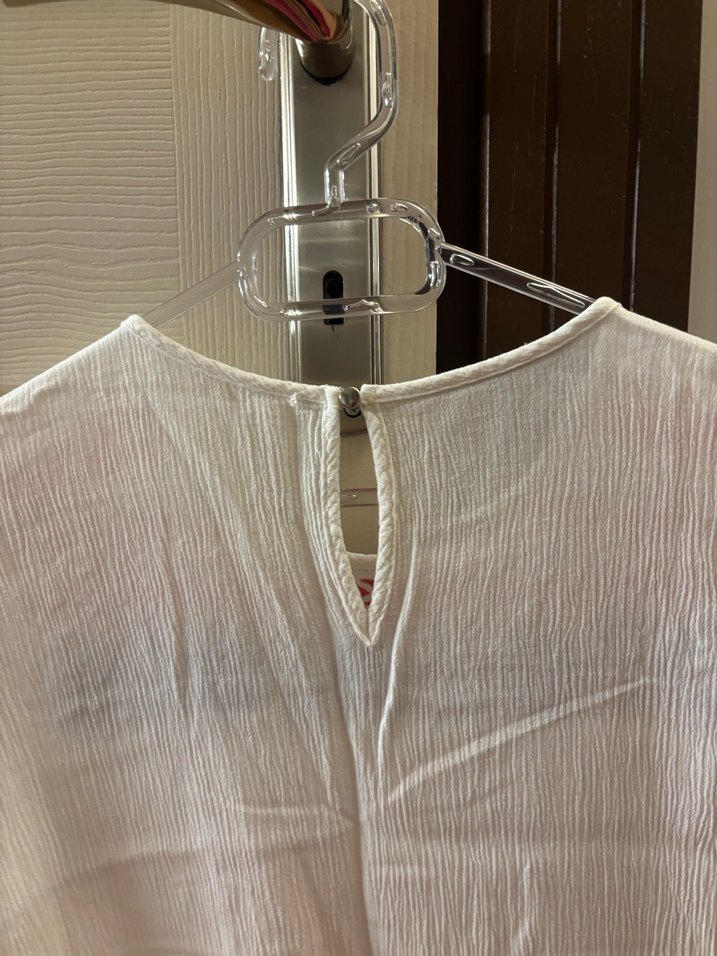 Nakışlı Beyaz Bohem Kadın Bluz - Görsel 3