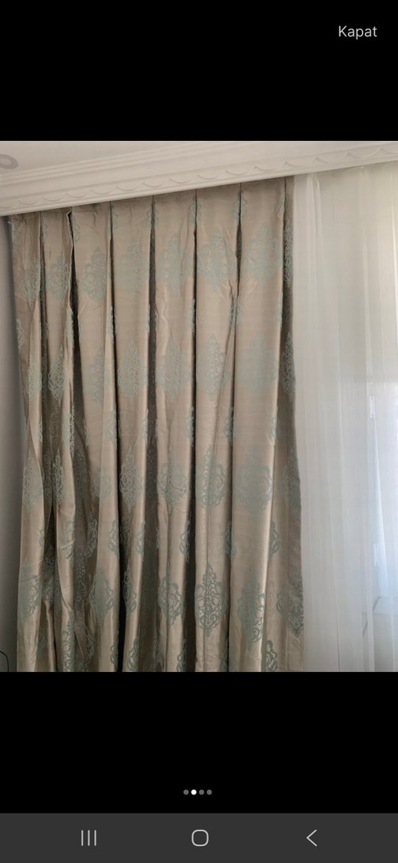Bej Nakışlı Modern Klasik Perde - Görsel 2