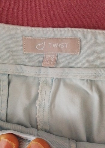 Açık mavi Keten Hamile Mini Şort - Görsel 3