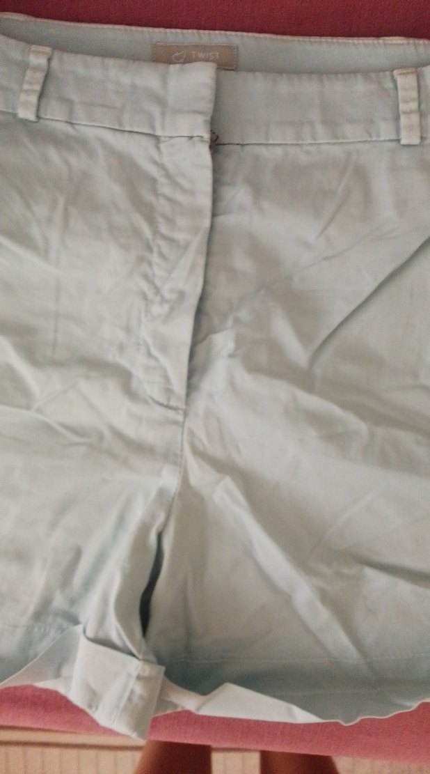 Açık mavi Keten Hamile Mini Şort - Görsel 2