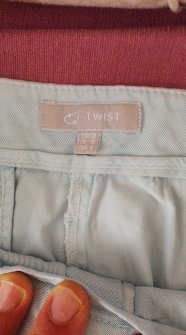 Açık mavi Keten Hamile Mini Şort - Görsel 3