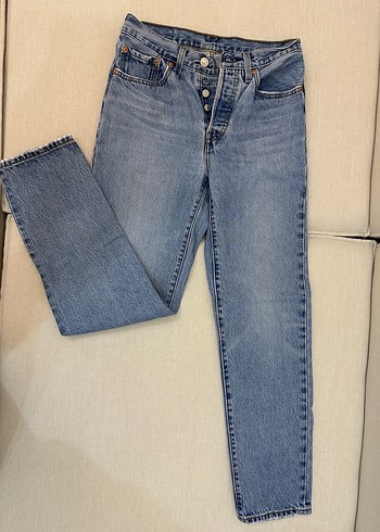 Levis Acik Mavi Yuksek Bel Denim Jean