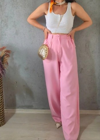 Pembe Midi Kadın Palazzo Pantolon
