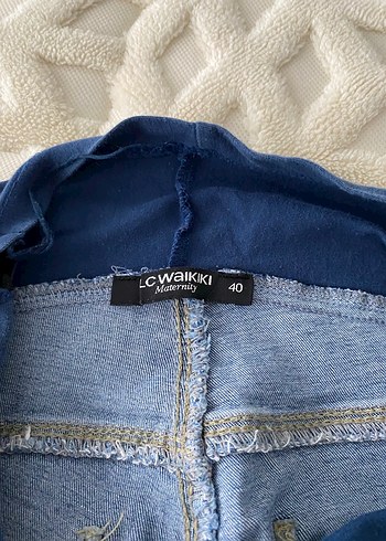 Siyah Elastik Bel Hamile Kot Pantolon - Görsel 4