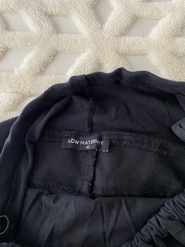 Siyah Elastik Bel Hamile Kot Pantolon - Görsel 5