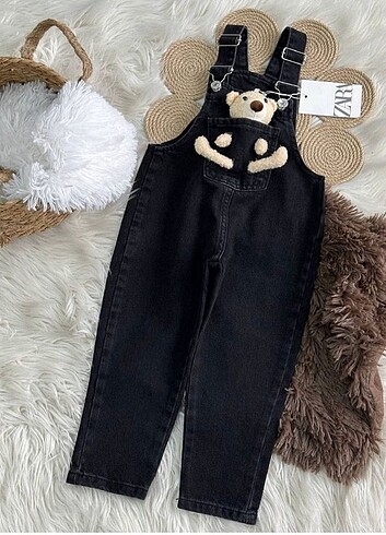Zara ayıcıklı kot salopet