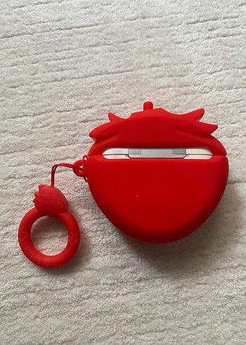 Çilek Desenli Kırmızı Kulaklık Kılıfı - Görsel 3