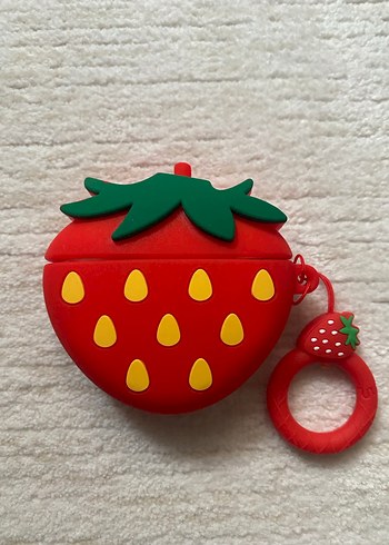 Çilek Desenli Kırmızı Kulaklık Kılıfı - Görsel 2