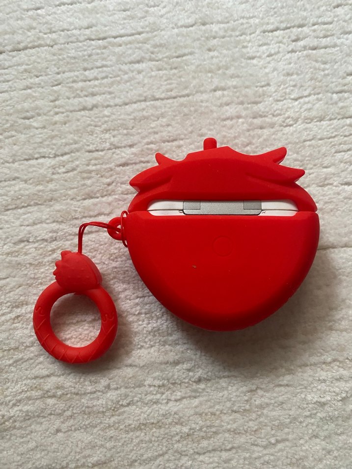 Çilek Desenli Kırmızı Kulaklık Kılıfı - Görsel 3