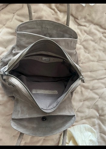 Hotiç Bej Süet Kadın Omuz Çantası - Görsel 5