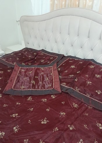 Bordo Desenli Yatak Örtüsü - Görsel 3
