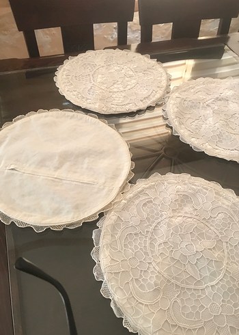 Bohem Dantel Anglez yuvarlak kırlent takımı - Görsel 6