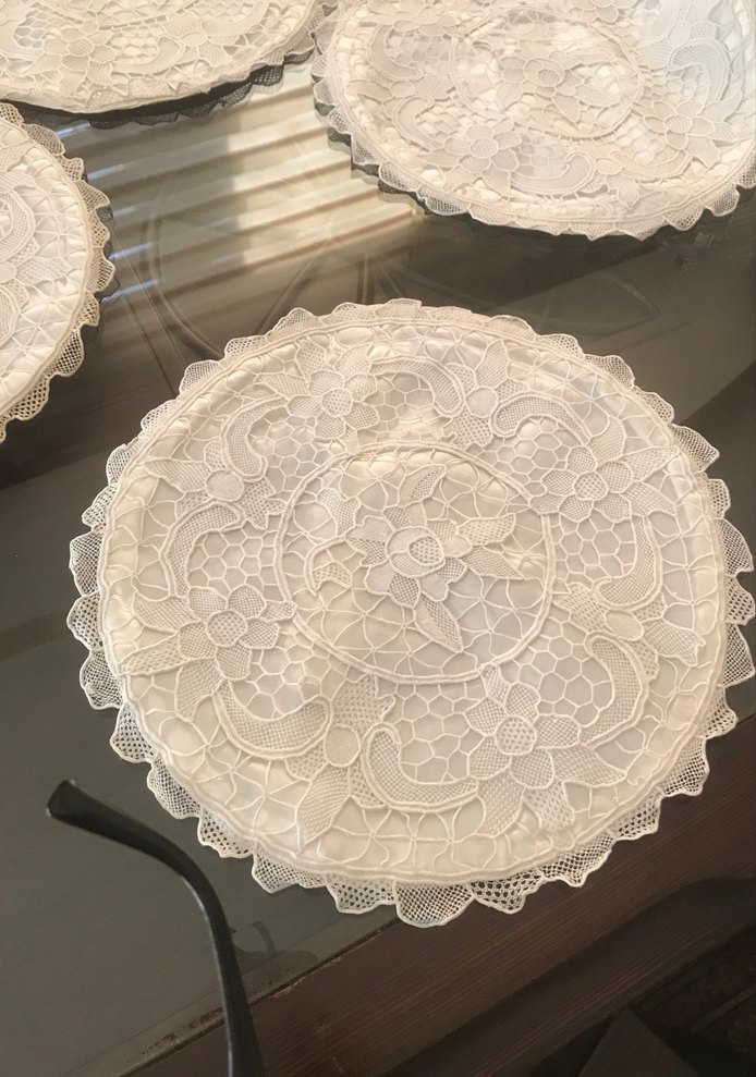 Bohem Dantel Anglez yuvarlak kırlent takımı - Görsel 5