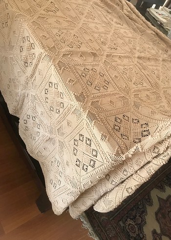 El İşi Dantel çift kişilik yatak örtüsü - Görsel 5