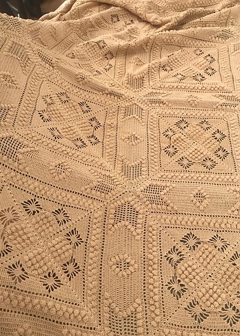 El İşi Dantel çift kişilik yatak örtüsü - Görsel 4