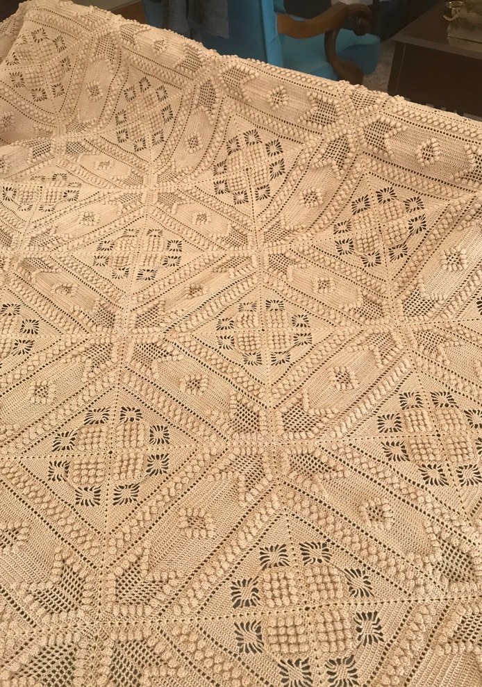 El İşi Dantel çift kişilik yatak örtüsü - Görsel 3