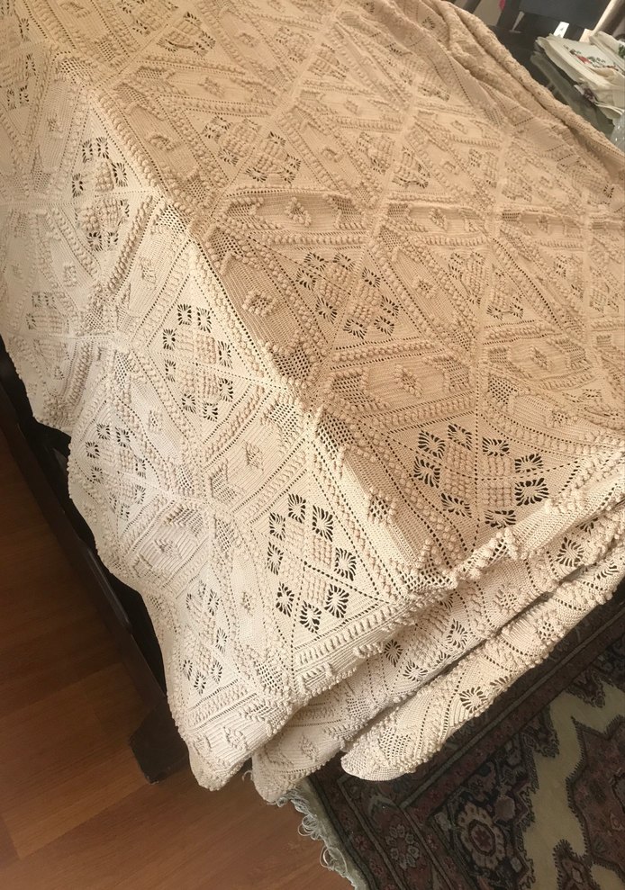 El İşi Dantel çift kişilik yatak örtüsü - Görsel 5