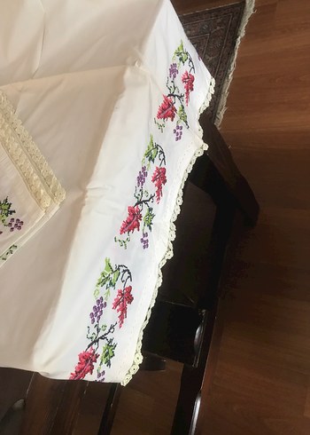 Kanaviçe yatak takımı - Görsel 3