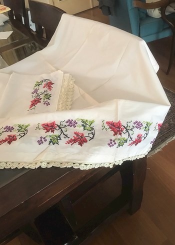 Kanaviçe yatak takımı - Görsel 4