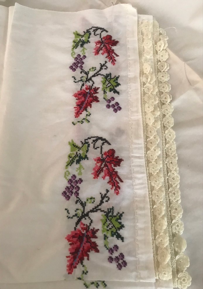 Kanaviçe yatak takımı - Görsel 2