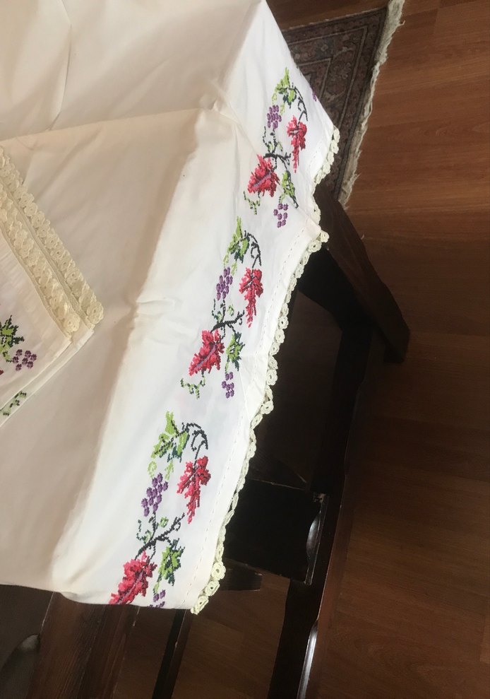 Kanaviçe yatak takımı - Görsel 3