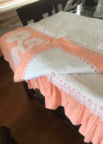 Nakışlı Pudra Pembesi Nevresim Takımı - Görsel 7