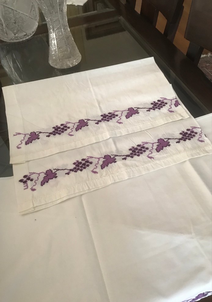 Kanaviçe yatak takımı - Görsel 3