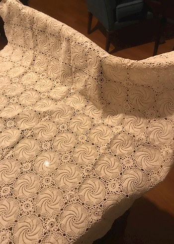 Klasik İşlemeli Yuvarlak Masa Örtüsü sehpa takımı,vitrin takımı - Görsel 10