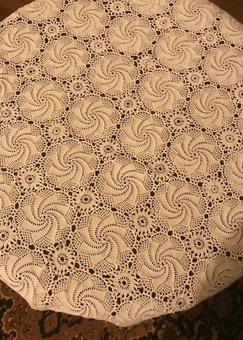 Klasik İşlemeli Yuvarlak Masa Örtüsü sehpa takımı,vitrin takımı - Görsel 3