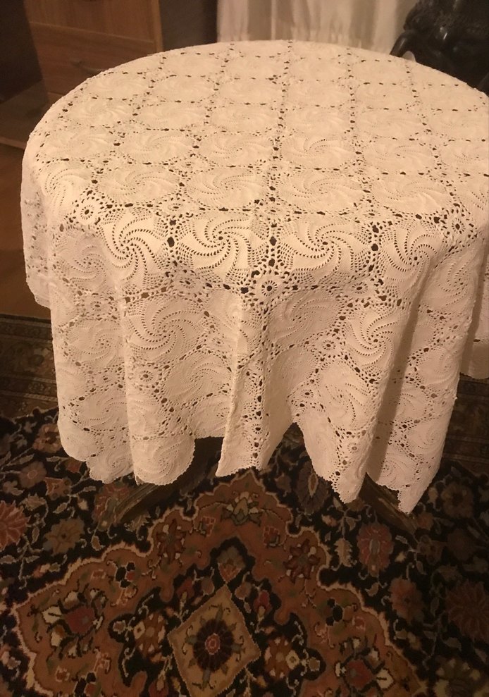 Klasik İşlemeli Yuvarlak Masa Örtüsü sehpa takımı,vitrin takımı - Görsel 2