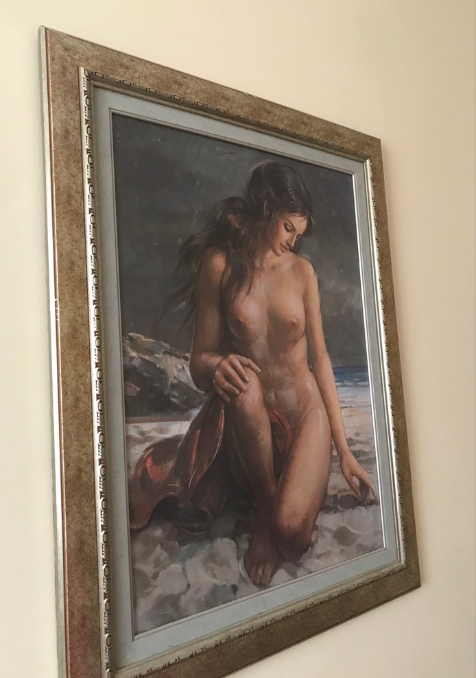 Bej Çerçeveli Parlak Kadın Figürlü Tablo - Görsel 2