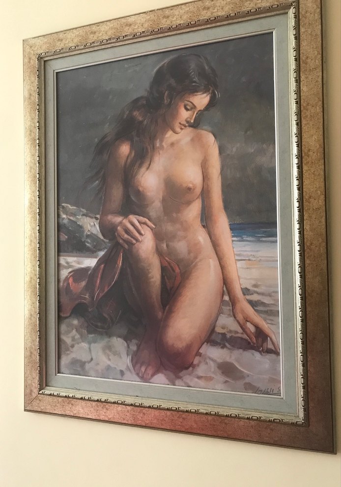 Bej Çerçeveli Parlak Kadın Figürlü Tablo - Görsel 3