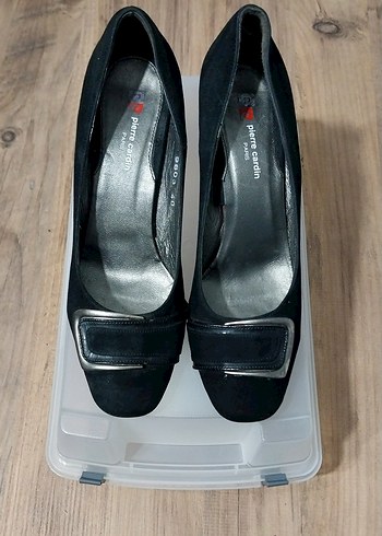 Pierre Cardin Siyah Süet Tokalı Kadın Topuklu Ayakkabı