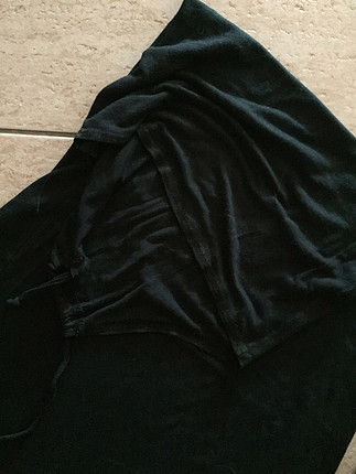 s Beden Siyah boyundan bağlı penye elbise 