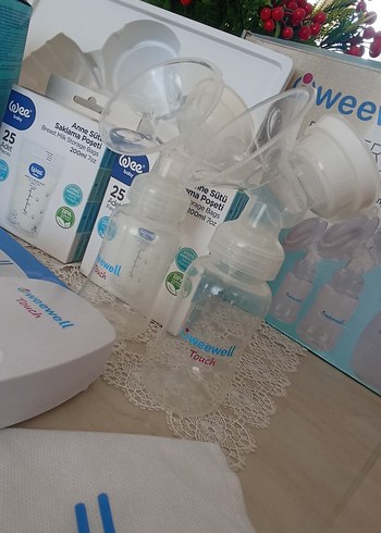 Weewell Beyaz çiftli Göğüs Pompası Seti - Görsel 5
