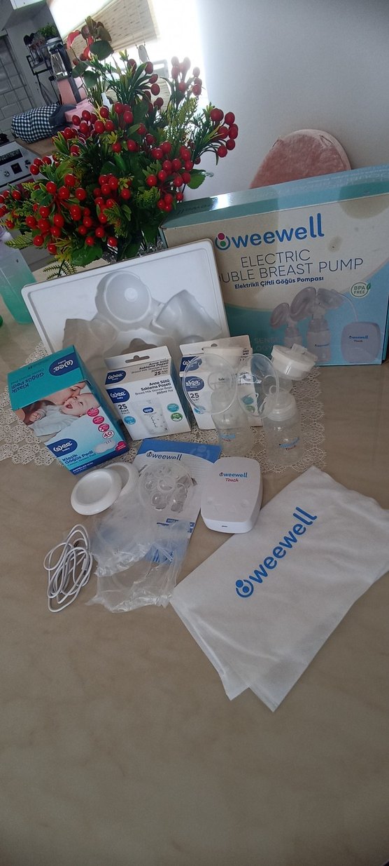 Weewell Beyaz çiftli Göğüs Pompası Seti - Görsel 3