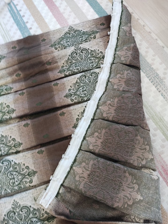 Bej Gri Bağlama Desenli fon Perde - Görsel 3