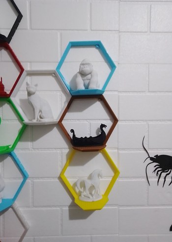 Renkli Altıgen Çocuk Rafı dekorlar - Görsel 4