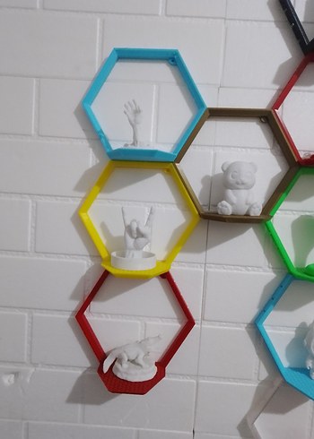 Renkli Altıgen Çocuk Rafı dekorlar - Görsel 2