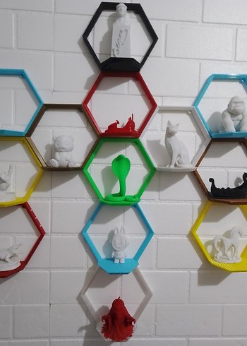 Renkli Altıgen Çocuk Rafı dekorlar - Görsel 3