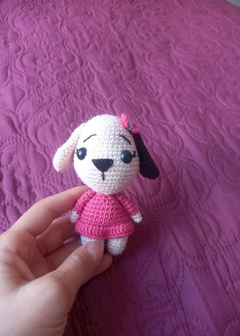 Pembe El Örgüsü Peluş Oyuncak Köpek